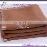 100% Wool Camel Hotel Blanket, Camel Wool Blanket for Hotels, Queen-230*230cm thumbnail-1