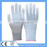 Factory Price 15 Gauge Knitting PU Palm Coated Polyester Gloves thumbnail-1