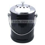 1.0 Gallon Colorful Painting Kitchen Metal Garbage Waste Bin With Stainless Steel Lid thumbnail-2