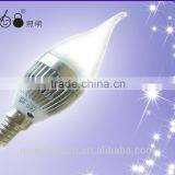 Silvery 3W Aluminum Sharp Steep With Long Tail LED Bulb Lights