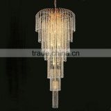 Indoor light iron chandelier lighting hotel decorative k9 stair chandeliers 92106