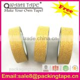 Custom printed golden glitter tape blink