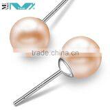 925 Sterling Silver Freshwater Cultured Button Pearl Stud Earring All Sizes thumbnail-2