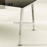 Modern Moving Cabinet Return Black Tempered Modern Glass Office Desk thumbnail-2