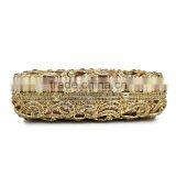 Gold Crystal Rhinestone Elegant Wedding Diamante Ladies Clutch Evening Bag (88161A-GG) thumbnail-4
