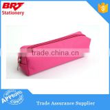 Polyester Fabric Red Color Zipper Lock Pencil Case