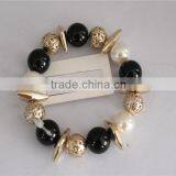 JSY jewerly factory wholesale alloy fashion gold plated bracelet jewelry, beads pearl bracelet