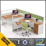 Hot sale 2 seat computer tesk workstation /partition office furniture office desk with three drawers foshan