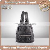 4030-Top Sale Street Style Weaving PU Unisex Studs Designer Backpack
