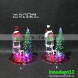 Christmas Figurine Decoration Acrylic Christmas Tree With Snowman & Santa and RGB Led Light thumbnail-1