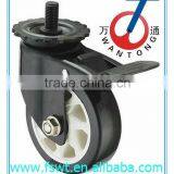 Settled PU Furniture Screw Hardware Trolley Caster Wheels With Brake