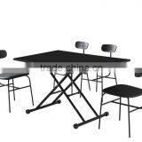 popular MDF up and down table with powder coated legs,dining table DT021