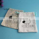 Promotion Custom Logo Jewelry Small White Drawstring Cotton Pouch thumbnail-5