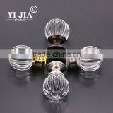 1 1/6 Inch Clear Brass Base Brushed Nickel Crystal Knobs thumbnail-6