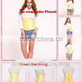 Sexy Yellow Plus Size Waist Training Corset Steel Bone Bustier thumbnail-1