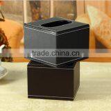 Wholesale Tissue Boxes, Luxury Leather Tissue Box, Black Storage Box thumbnail-2
