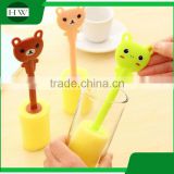 kitchen cartoon plastic sponge long handle hanging tableware water cup bottle clean cleaning brush