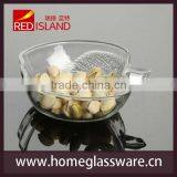 Fruit Tray Crystal 5 Inch Apple Shape Glass Bowl for Salad thumbnail-1