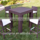 2017 Trade Assurance Most Popular PE Rattan Wicker Unique Garden Bar Table Set Furniture thumbnail-1