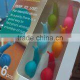 Lovely party snail tea cup hanging clip from silicone,tea bag clip,cuo hoder clip