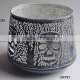 Metal Indian Lantern With Ceramic Finish Tree Patterns in Grey Color Other Colors Available thumbnail-1