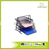 4 Layers Black Office Desk Metal Mesh File Rack thumbnail-1