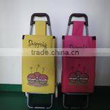 Rolling Shopping Cart With Bag and Black Piping thumbnail-1