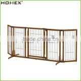 Wood Easy Up Solid Pet Gate Foldable Pet Fence w Door Homex_BSCI Factory