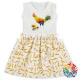 Princess Flower Print White Lovely Kids Dress Sleeveless Fairy Frocks Designs Girl Baby Dress thumbnail-2