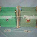 Vogue Folding Wooden Laundry Basket With Cotton Bag thumbnail-1