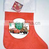 New Premium Type of Polyester Sock Felt Christmas Stocking Hanger With Machine Printed Cartoon Character Made in China thumbnail-5