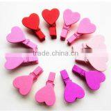 Hot Small Hot Pink Wooden Desk Clip Peg Decoration Made in China