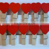 Hot New Product Best Selling for 2017 Eco Friendly Quality Red Heart Clothespins Bridal Decor Made in China