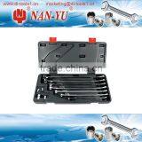 11 PC Long Double Ring 72 Teeth Ratchet Wrench Set thumbnail-1