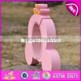 New Design Cute Crown Pink Wooden Girls Piggy Bank W02A255 thumbnail-5