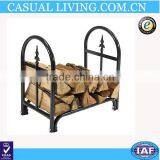 Black Wrought Iron Firewood Storage thumbnail-1