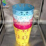 Plastic Round Hollow Out Sunflower Waste Bin thumbnail-1