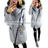 2017 Winter Big Lapel Zipper Fit New Womens Fashion Casual Warm Long Jacket Coat thumbnail-1