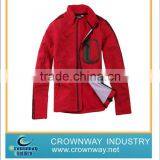 Womens Soft Shell Jacket With Exterior Seam Taping Pocket and Woolened Sleeves Side