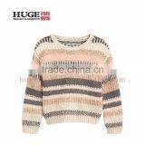 Long Sleeve Comfortable Multi Stripe Fluffy Children Sweater thumbnail-1