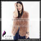 CX-G-B-176C Turkey Feather Fur Vest Feather Women Gilet thumbnail-5