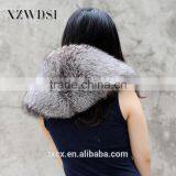 CX-B-06 New Styles Fashion Natural Color Silver Fox Fur Scarf Fur Shawl thumbnail-4