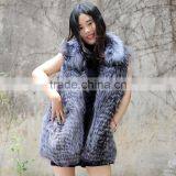 CX-G-B-61 Women Waistcoats Zipper Fur Vest Without Hood Real Fox Fur Vest thumbnail-1