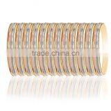 Fancy Style 6 MM Three Color Plated Veni Bangles thumbnail-1