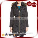 Two-way Front-zip Belted Long Padding Quilting Parka Coat With Faux Fur For The Winter thumbnail-1