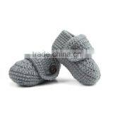 Fancy Button Style Hand Knitted Crochet Shoes Winter Indoor Infant Baby Shoes thumbnail-2