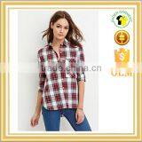 New Style Women Plaid Casual Shirt Cheap Women Blouse thumbnail-1