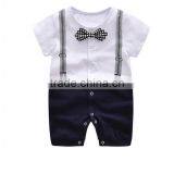 Body Suit Clothing Newborn Baby Cotton Romper Gentleman Suit Bow Baby Boy Jumpsuit thumbnail-1
