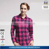 OEM Women Fashion Plaid Fannel Casual Shirt Factory Price thumbnail-1