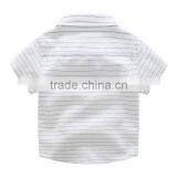 Custom Logo Short Sleeve Boy Kids Stripe Shirt thumbnail-3